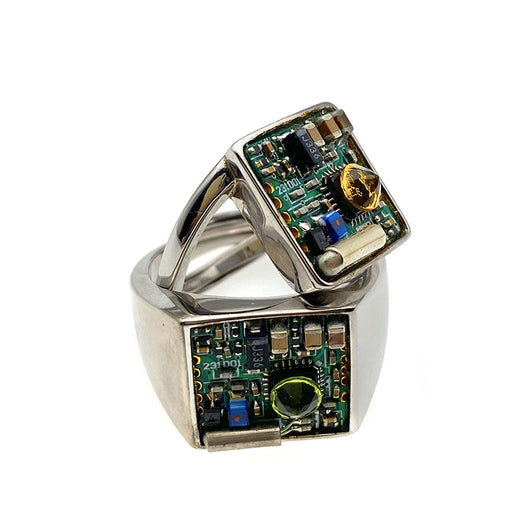 Anillo de Plata Esterlina Diseño Circuito Moderno - Image 5