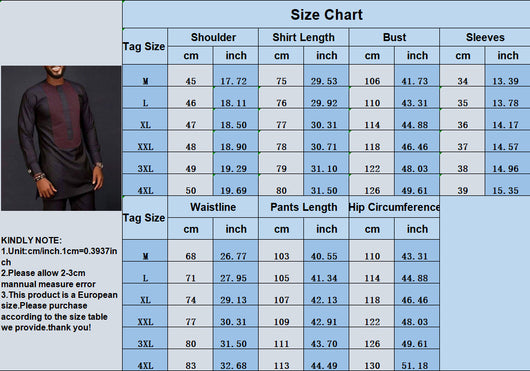 Conjunto de Moda Étnica Africana para Hombre - Camisa Estampada y Pantalón Liso - Image 7