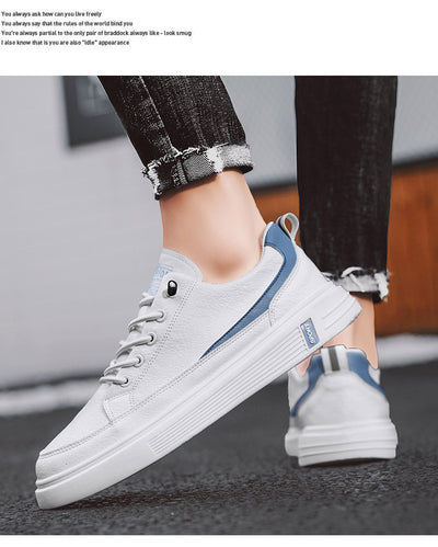 Tenis Blancos Estilo Coreano Transpirables para Hombre - Image 16