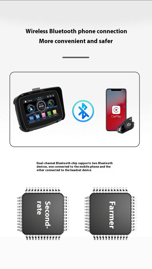 GPS Moto 5 pulgadas Wireless CarPlay Impermeable Portátil - Image 12
