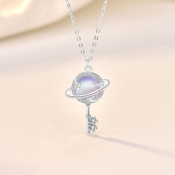 Collar Colgante Planeta Aurora en Plata Esterlina