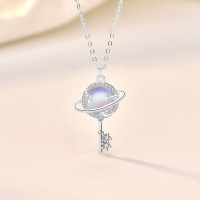 Collar Colgante Planeta Aurora en Plata Esterlina