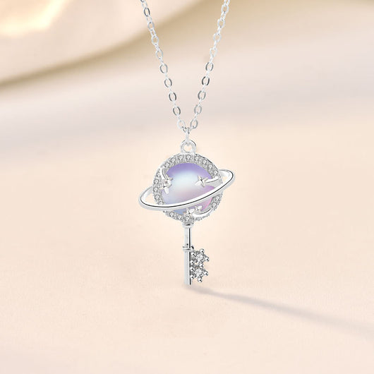 Collar Colgante Planeta Aurora en Plata Esterlina