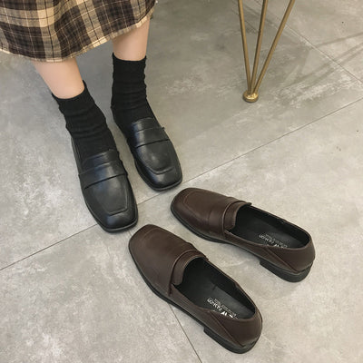 Mocasines Retro de Tacón Cuadrado en Cuero Suave con Tacón Robusto - Image 5