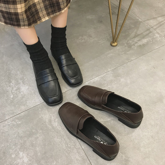 Mocasines Retro de Tacón Cuadrado en Cuero Suave con Tacón Robusto - Image 5