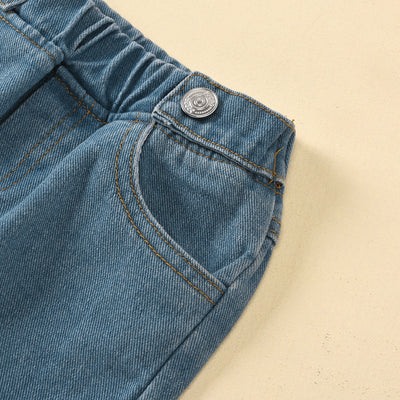 Conjunto de Blusa de Encaje y Jeans con Bolsillos Decorados - Image 9