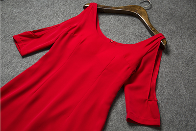 Vestido Mini Escotado al Hombro con Cintura Baja - Image 9