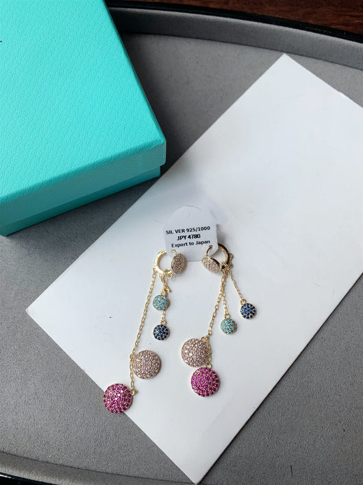 Aretes Largos Retro de Moda Suave con Degradado de Colores - Image 2