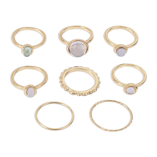 Anillos Articulados de Piedra Colorida con Acabado Metálico para Mujer - Image 5