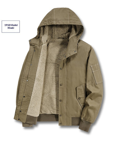 Abrigo de Algodón Cálido para Hombre con Cuello de Piel - Image 14