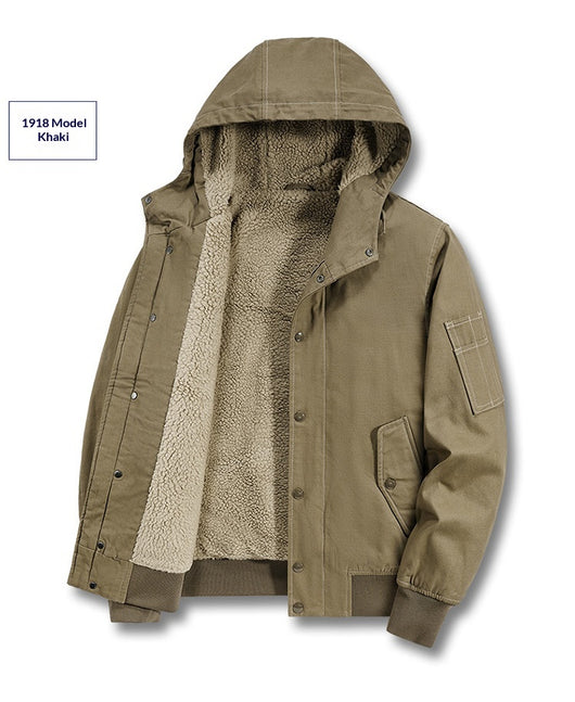 Abrigo de Algodón Cálido para Hombre con Cuello de Piel - Image 14