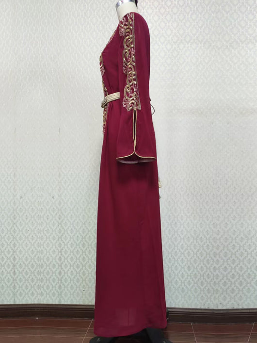 Vestido Árabe Dubái con Bordado y Apliques de Lujo - Image 20