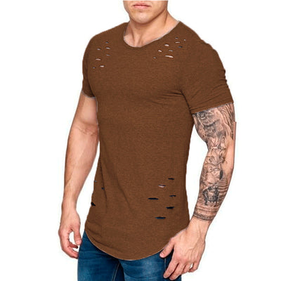 Camiseta Holgada Básica para Hombre con Detalles Rotos - Tallas Grandes - Image 8