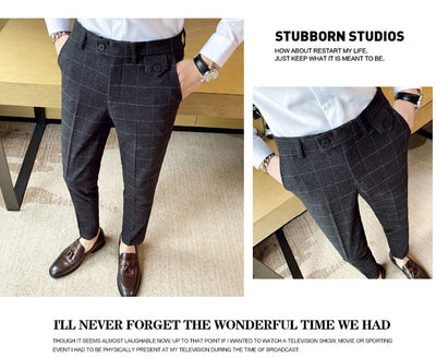 Pantalón de Vestir Slim Fit Cuadros Clásicos Británicos - Elegancia Coreana para Hombre - Image 13