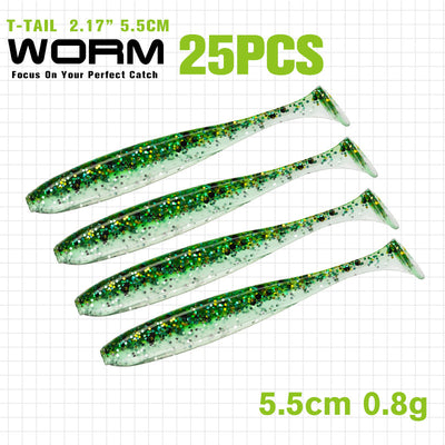 Gusano Artificial T-tail 55 75mm - Anzuelo de Pesca Realista - Image 42