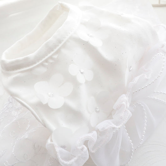 Vestido Princesa Delgado para Perro con Flores y Volantes Esponjosos - Image 3