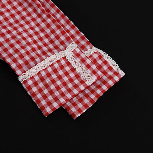 Conjunto Dos Piezas: Blusa Cuadros Suelta con Cordones y Pantalón Ancho - Image 20