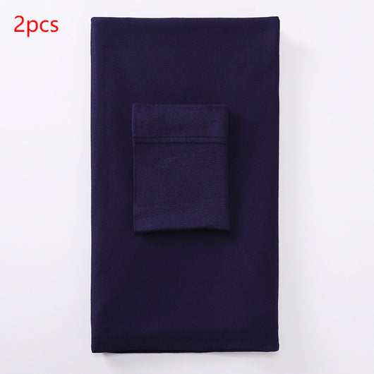 Black minimalist modal bottom hat integrated scarf, folded neatly on a white background. - Image 36