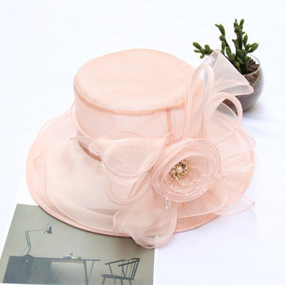 Sombrero de Gasa con Flores para Bodas y Eventos - Image 2