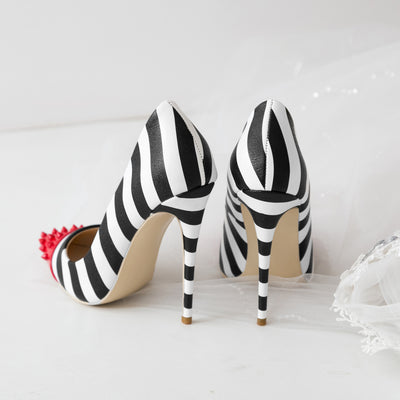 Tacones Altos de Moda con Rayas de Remaches en Colores - Image 10