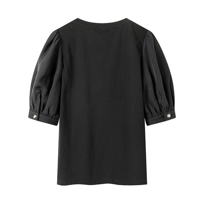 Camiseta Estampada con Detalles de Costura para Mujer - Image 3