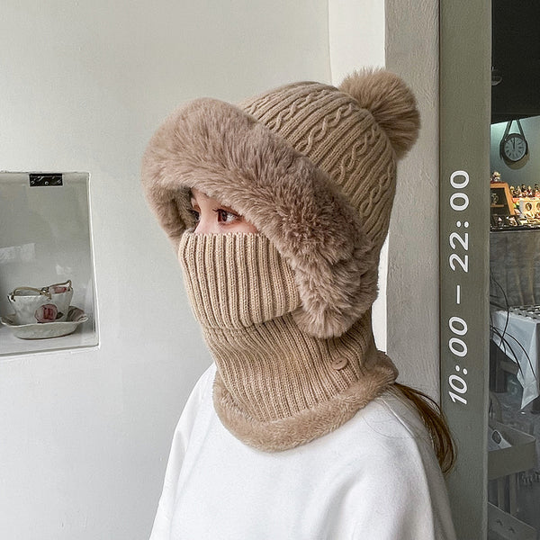 Conjunto Tejido Gorro y Bufanda con Forro Polar