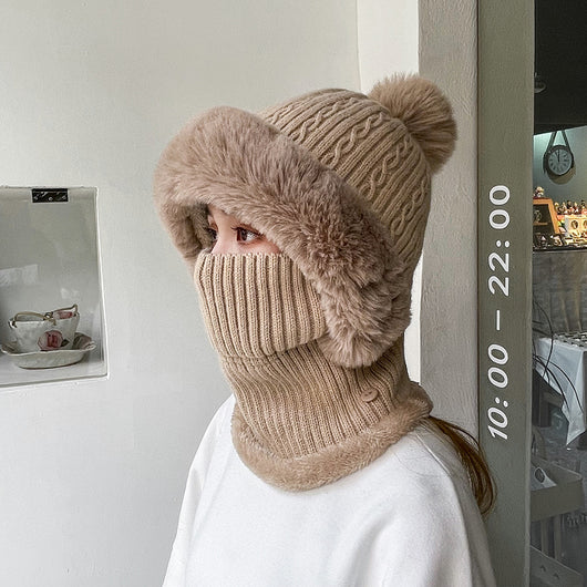 Conjunto Tejido Gorro y Bufanda con Forro Polar