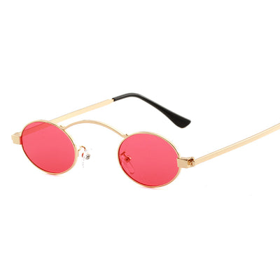 Fashionable small frame round sunglasses with black metal frames and dark grey lenses on a white background. - Image 6
