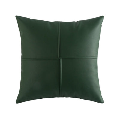 Funda de Almohada de Cuero PU con Diseño Geométrico y Tela Tecnológica - Image 7