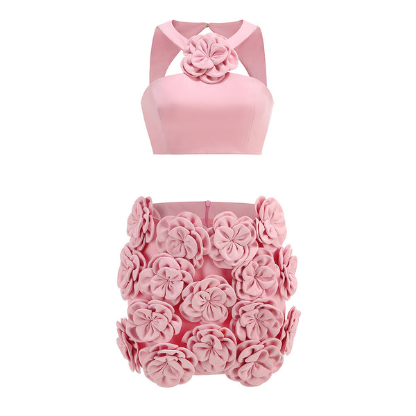 Blusa de Traje Elegante con Falda Floral Decorativa - Image 6