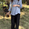 Blusa Clásica con Solapa Estilo Coreano para Mujer
