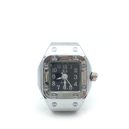 Reloj de Dedo en Anillo de Aleación Plateada - Pareja de Moda - Image 8