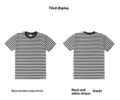 Camiseta Hombre a Rayas Manga Corta Ajuste Relajado Versátil - Image 19