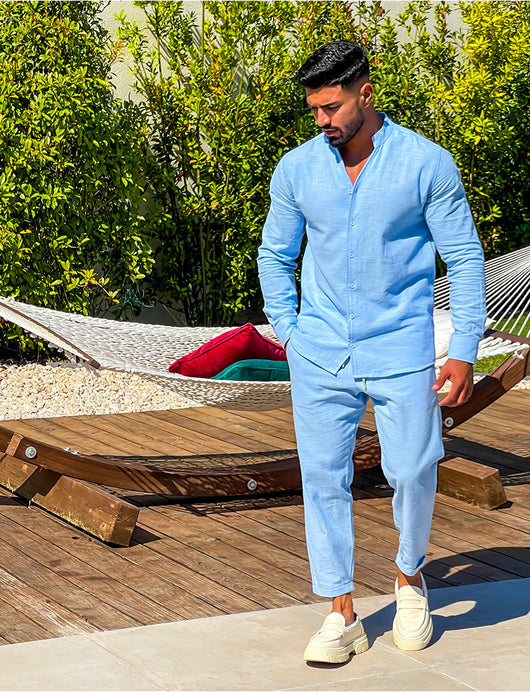 Traje Deportivo Europeo Hombre con Mangas Largas de Lino - Ropa de Trabajo Versátil - Image 17