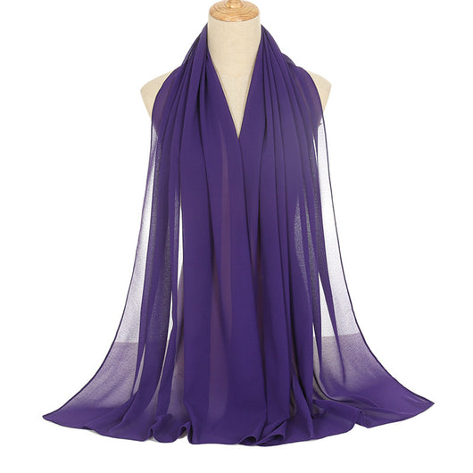 Pañuelo Rectangular de Chiffón Perla para Mujer - Colores Sólidos - Image 6