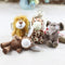 Llavero Peluche Animales Adorables - León, Jirafa e Hipopótamo