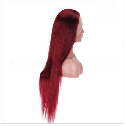 Peluca Larga Roja Cabello Humano con Encaje Frontal - Image 5