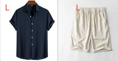 Camisa Manga Corta Cuadros Oscuros para Hombre - Image 17