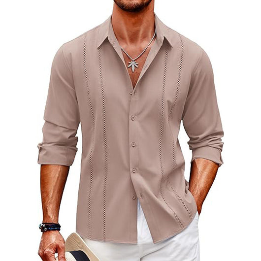 Camisa Manga Larga con Estampado Digital Talla Grande para Hombre - Image 5