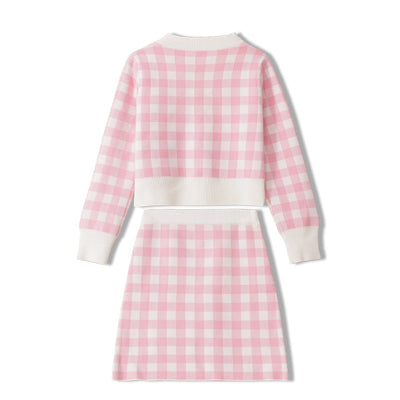 Conjunto de Falda y Cardigan Cuadrille - Traje Elegante Primavera Otoño - Image 10