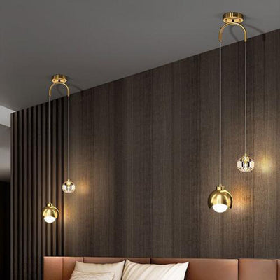 Lámpara Colgante de Cristal Dorado Lujo - Diseño Creativo para Dormitorio - Image 11