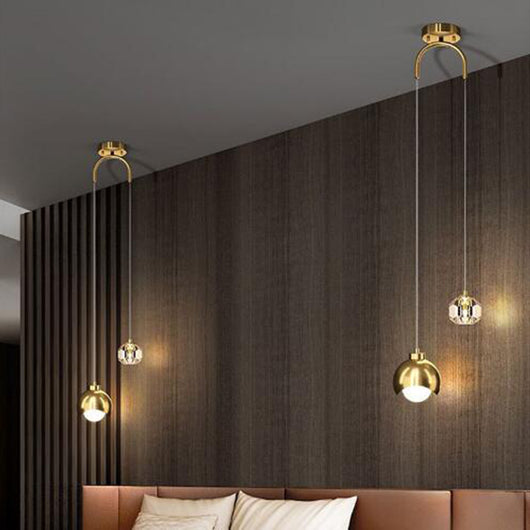 Lámpara Colgante de Cristal Dorado Lujo - Diseño Creativo para Dormitorio - Image 11
