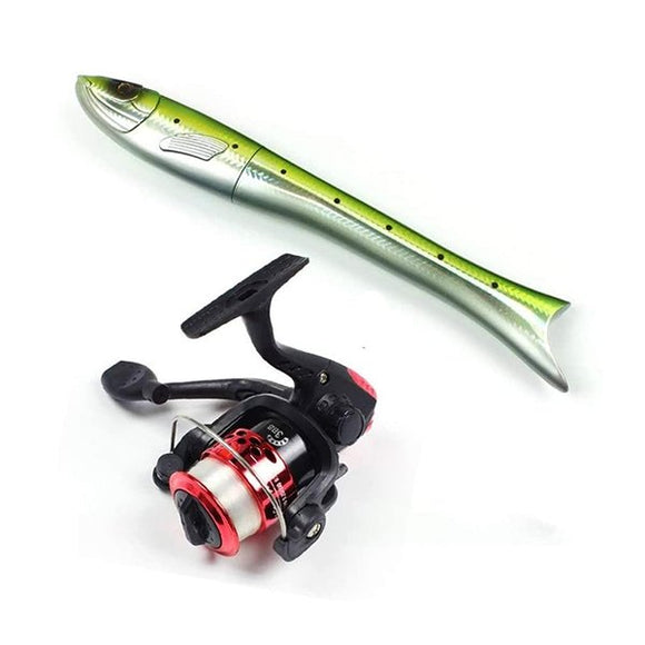 Caña de Pesca Portátil Mini con Carrete - Set Completo para Pesca en Mar