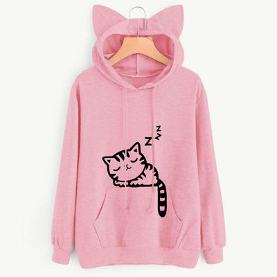 Sudadera Estampada Holgada con Capucha para Mujer - Image 4