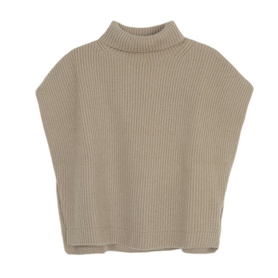 Suéter de Cuello Alto sin Mangas - Tejido Versátil y Elegante - Image 3