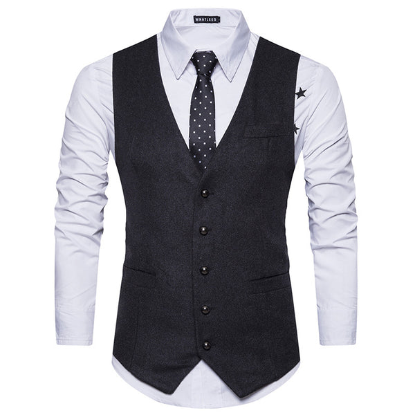 Chaleco de Traje Slim Fit Profesional Británico para Hombre