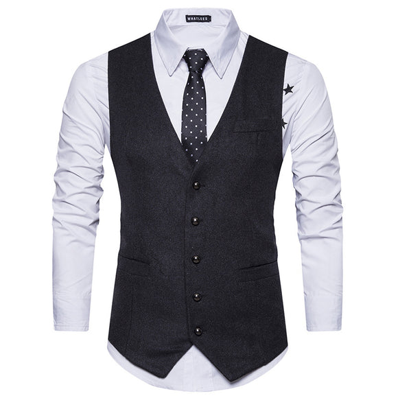 Chaleco de Traje Slim Fit Profesional Británico para Hombre