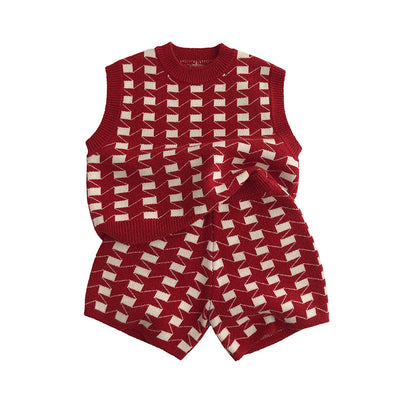 Conjunto de Suéter Tejido Coreano para Niños - Otoño e Invierno - Image 5