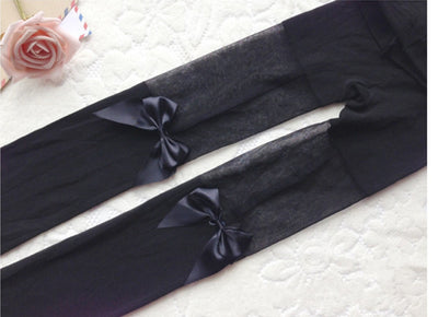 Medias Muslos con Moño Elástico - Diseño Liso y Elegante - Image 6