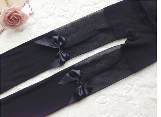 Medias Muslos con Moño Elástico - Diseño Liso y Elegante - Image 6
